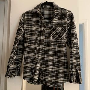 Brandy Melville, black/white, plaid flannel